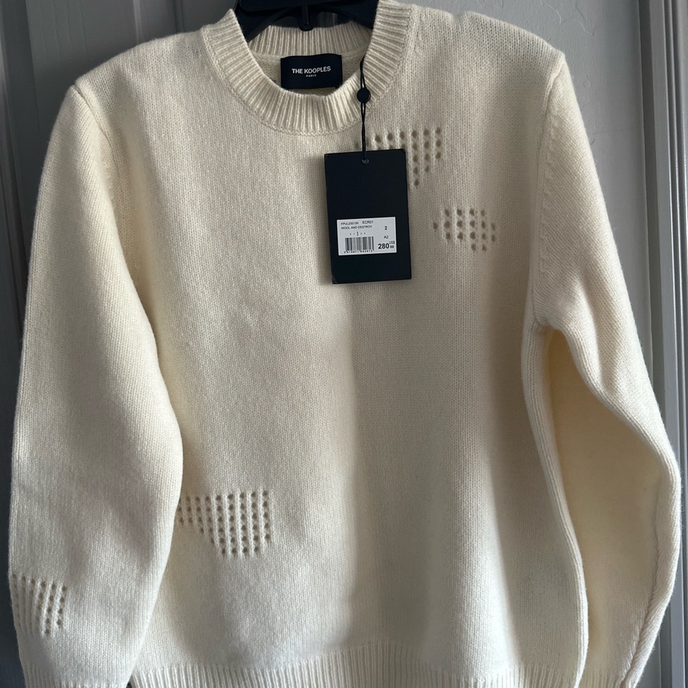 The Kooples cream ecru Wool sweater